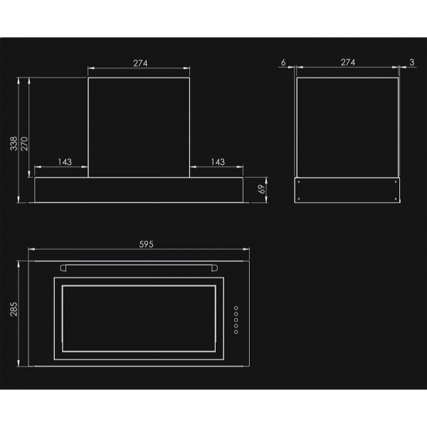 Фото - Витяжка вбудована NORTBERG Micra Plus Black Matt 60