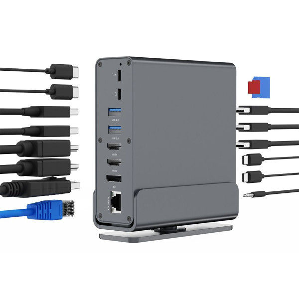 Фото - Док-станция Cablexpert USB-C 15в1 Silver (A-CF-COMBO15-01)