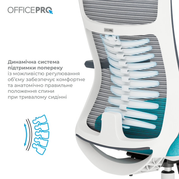 Фото - Крісло офісне OfficePro Balance (OC550-W-DG-BL) White/Dark Gray/Blue