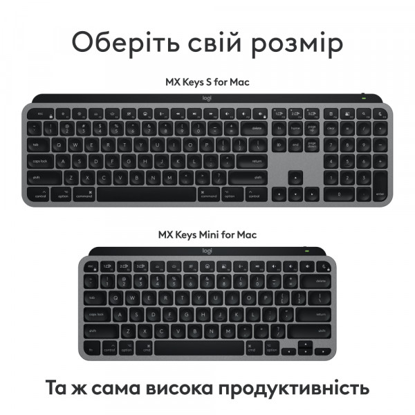 Фото - Клавіатура бездротова Logitech MX Keys S for Mac Space Grey (920-011637)
