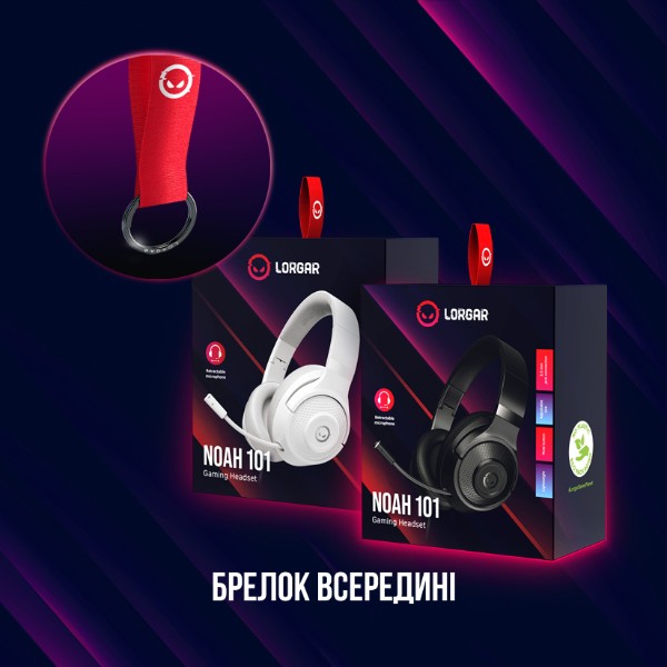 Фото - Гарнітура дротова ігрова Lorgar Noah 101 Gaming 3.5mm Black (LRG-GHS101B)