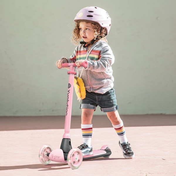 Фото - Триколісний самокат YVolution YGlider Kiwi Розовый (Y101260)