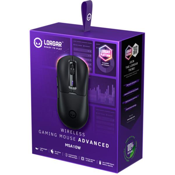 Фото - Миша бездротова ігрова Lorgar MSA10W Wireless Gaming Black (LRG-MSA10W-BK)