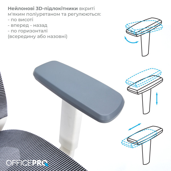 Фото - Крісло офісне OfficePro Balance (OC620-W-DG-DG) White/Dark Gray