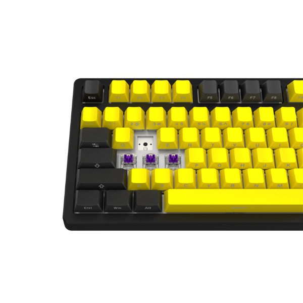 Фото - Клавиатура беспроводная игровая Lorgar KBP70TKLW Wireless TKL Mechanical Pro Black-Yellow (LRG-KBP70TKLW-YL-US)