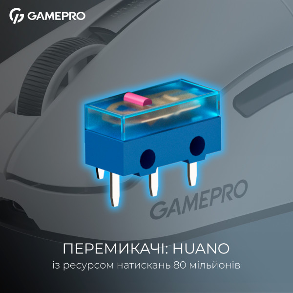 Фото - Миша бездротова ігрова GamePro Asgard Thor Wireless RGB White (GM023W)