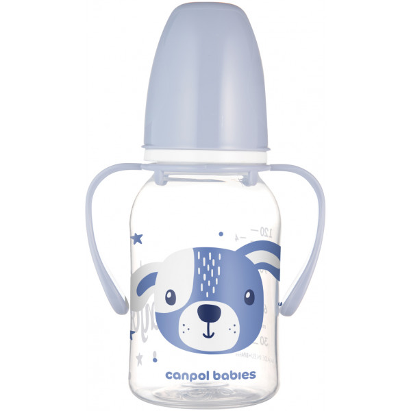 Фото - Бутылочка для кормления Canpol babies с ручками 120 мл CUTE ANIMALS - синяя (11/823_blu)