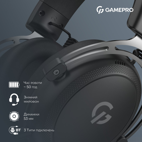 Фото - Гарнітура бездротова ігрова GamePro Asgard Skald (HSW160B)