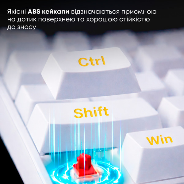 Фото - Клавіатура дротова ігрова Ajazz NK68 Red switches White (NK68-R-W)