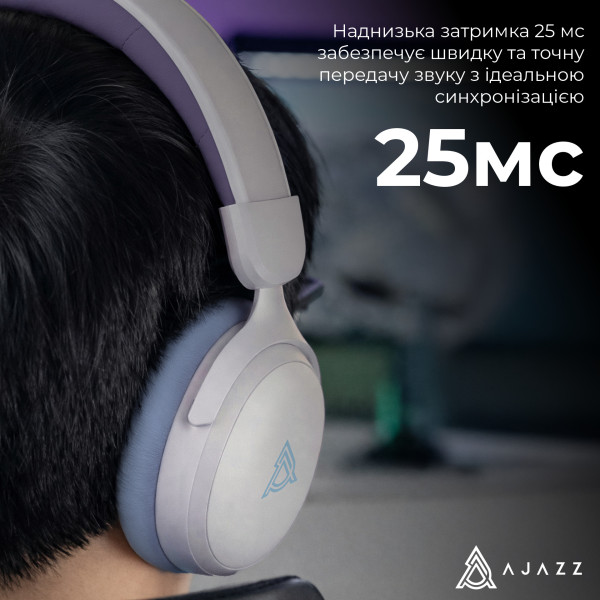 Фото - Гарнітура бездротова ігрова Ajazz AHM08 MAX 3-Mode White (AHM08-MAX-PWB)