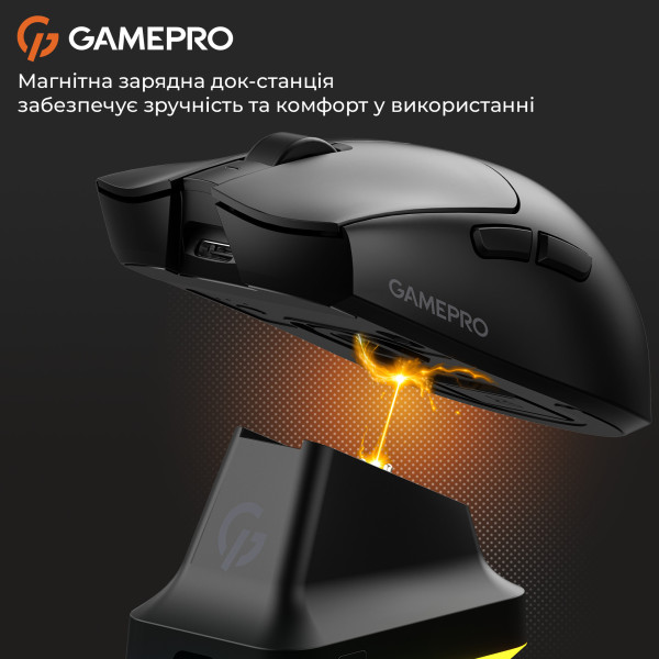 Фото - Миша бездротова ігрова GamePro Genesis Wizard Wireless/Bluetooth/USB PixArt PAW3311 Sensor Black (GM160B)