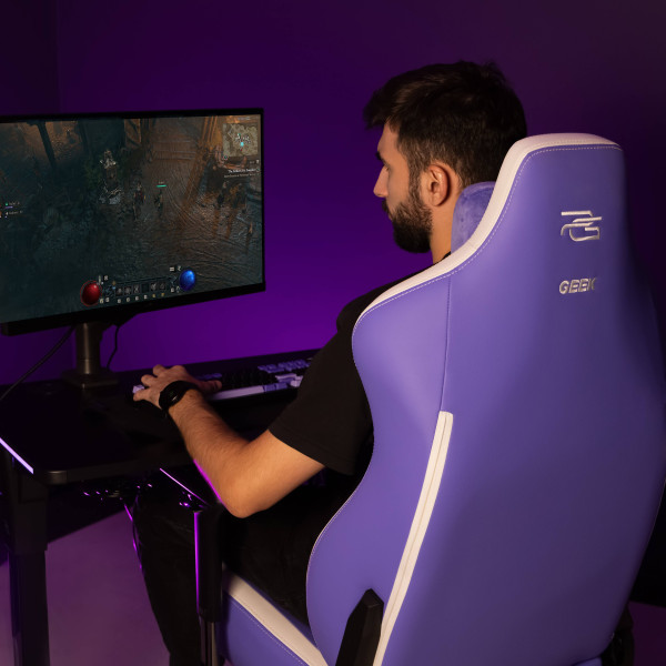 Фото - Кресло для геймеров Proove Gaming Geek White/Purple (GCGK00001016)