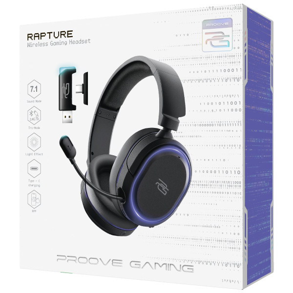 Фото - Гарнітура бездротова ігрова Proove Gaming Rapture (APP) Black (GHRP00010001)