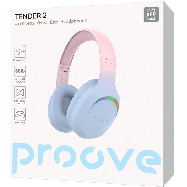 Фото - Наушники накладные беспроводные Proove Tender 2 (APP) blue/pink (HPTR2001AP08)