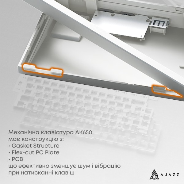 Фото - Клавіатура дротова ігрова Ajazz AK650 Sea Salt switches Blue White Blue (AK650-SS-BWB)