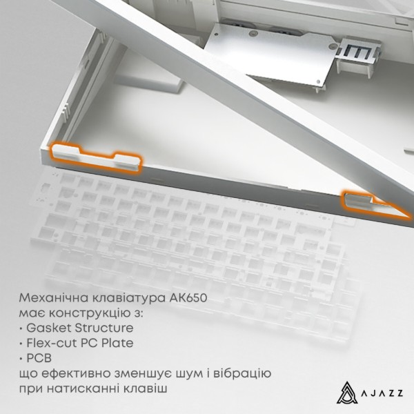 Фото - Клавиатура проводная игровая Ajazz AK650 Moon Yellow switches Gray White Yellow (AK650-MY-GWY)