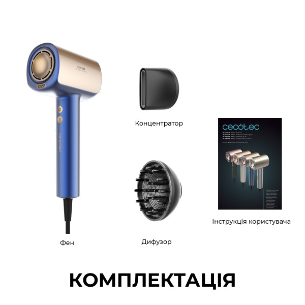 Фото - Фен Cecotec DryGlam Nano Plasma Blue (A01_EU01_101439)