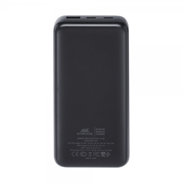 Фото - Батарея мобільна RIVACASE 20000 mAh 65W Black (RIVAPOWER VA1082 (Black))