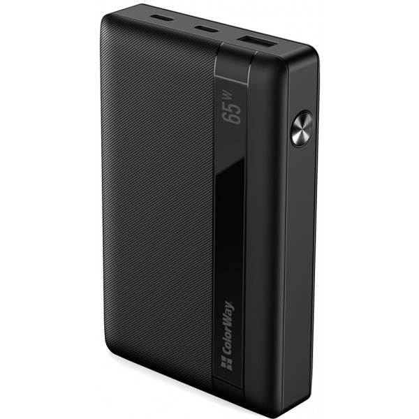Фото - Батарея мобільна Colorway 20 000 mAh Powerful USB QC3.0 + USB-C Power Delivery 65W Black (CW-PB200LPA3BK-PDD)