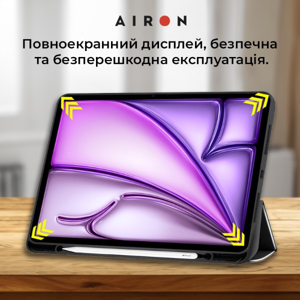 Фото - Чохол для планшету AIRON Premium SOFT for Apple iPad Air 13 2024 із зах. плівкою та серветкою Black (4822352781130)