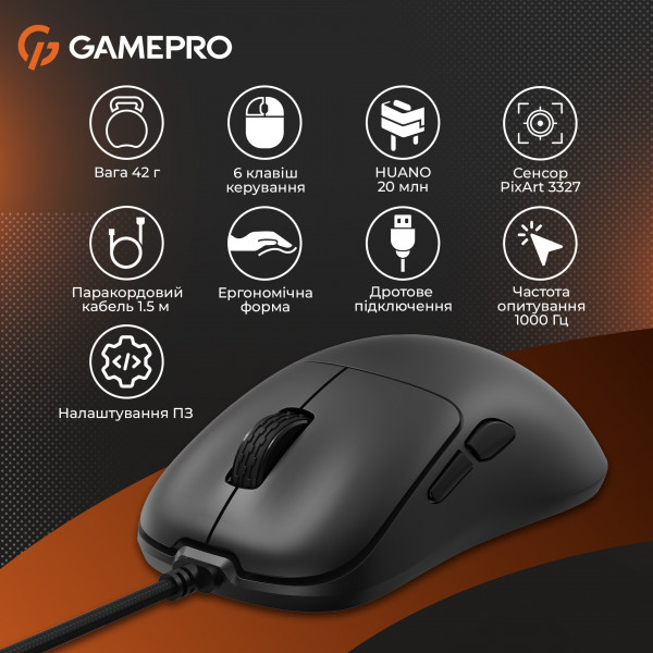 Фото - Миша дротова ігрова GamePro GM690B