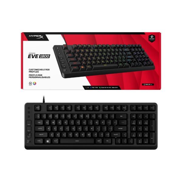 Фото - Клавиатура проводная игровая HyperX Eve 1800 USB Black (B7JE0AA)