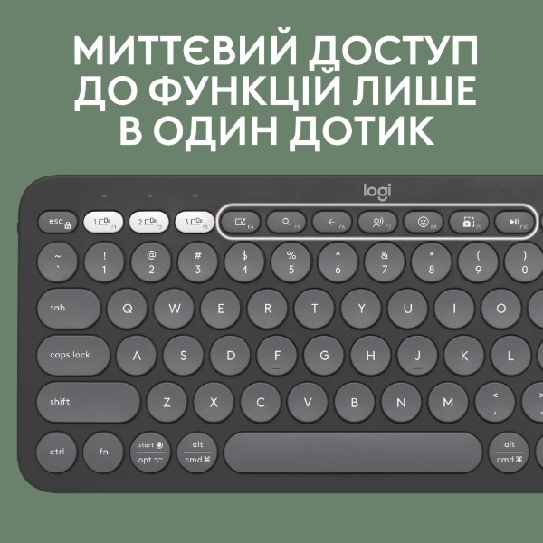 Фото - Клавіатура бездротова Logitech K380s Pebble Keys 2 Graphite Bluetooth (920-011851)