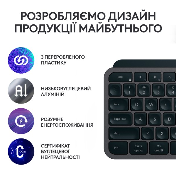 Фото - Клавіатура + миша бездротова Logitech MX Keys S Wireless Combo Graphite (920-011614)