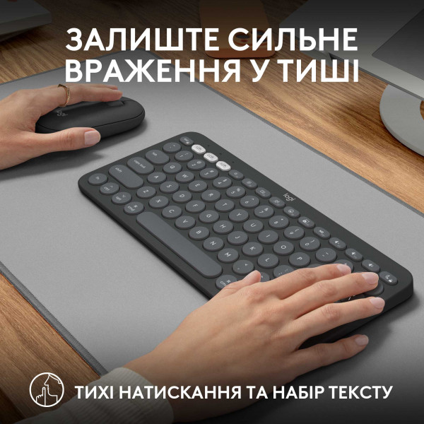Фото - Клавіатура + миша бездротова Logitech Pebble 2 Combo for Mac Graphite Bluetooth (920-012244)