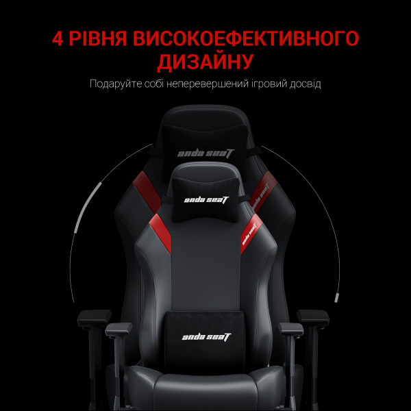 Фото - Крісло для геймерів Anda Seat Luna Size L Black/Red PVC (AD18-44-BR-PV)