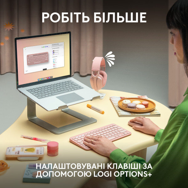 Фото - Клавіатура бездротова Logitech K380s Pebble Keys 2 Rose Bluetooth (920-011853)