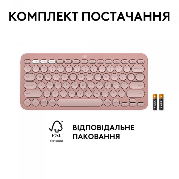 Фото - Клавіатура бездротова Logitech K380s Pebble Keys 2 Rose Bluetooth (920-011853)