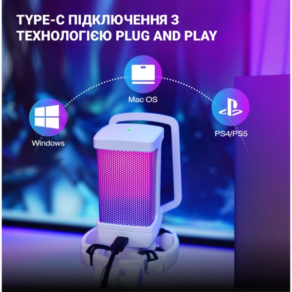 Фото - Мікрофон до комп'ютера Fifine Q6TW USB White