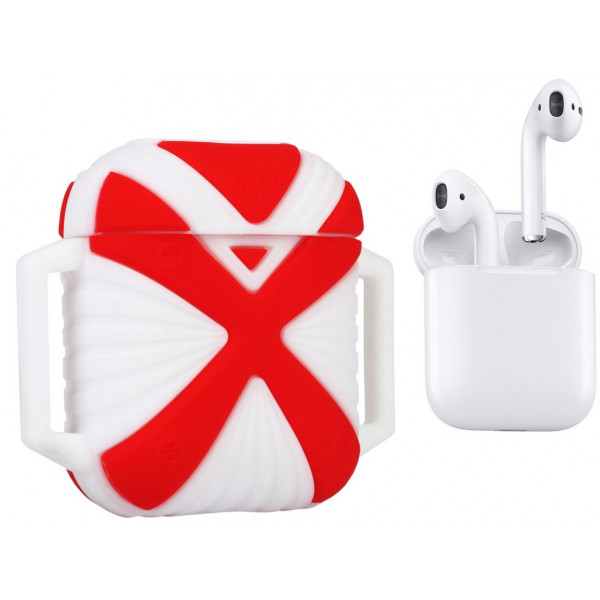 Фото - Чехол для наушников i-Smile X-HuWei for Apple AirPods IPH1443 Red+White (702334)