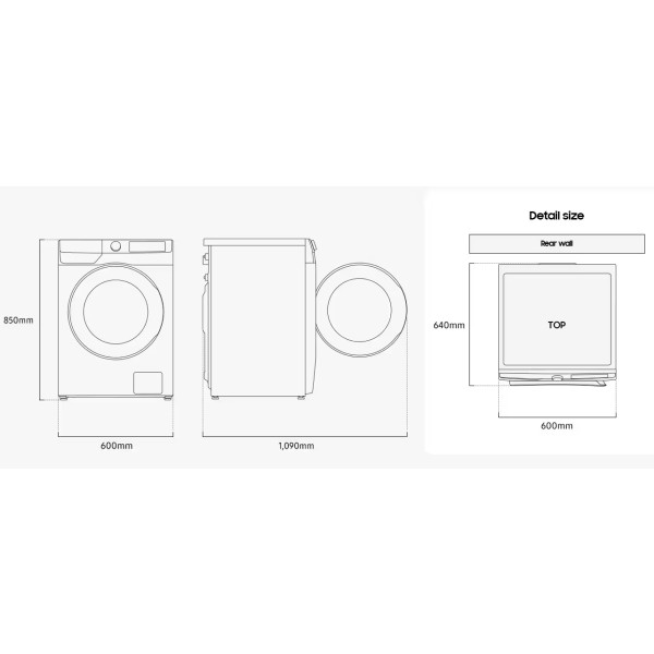 Фото - Комплект техніки Samsung Пральна машина з фронтальним завантаженням + Сушильна машина + Комплект кріплень для встановлення в колону Samsung WW11DG6B25LBUA + DV90T6240LB/UA + SKK-UDX