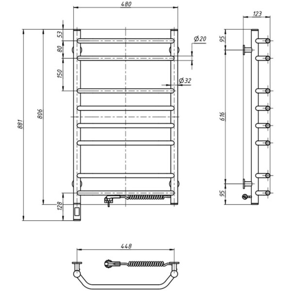 Фото - Рушникосушарка Navin Блюз 800х480х123 мм (12-006033-4880)