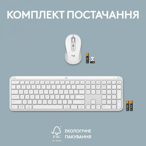 Фото - Клавиатура+мышь беспроводная Logitech Signature Slim Combo MK950 White (920-012491)