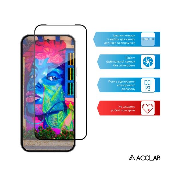 Фото - Защитное стекло для смартфона ACCLAB for Google Pixel 10 Pro/Pixel 10 Black (1283126628115)