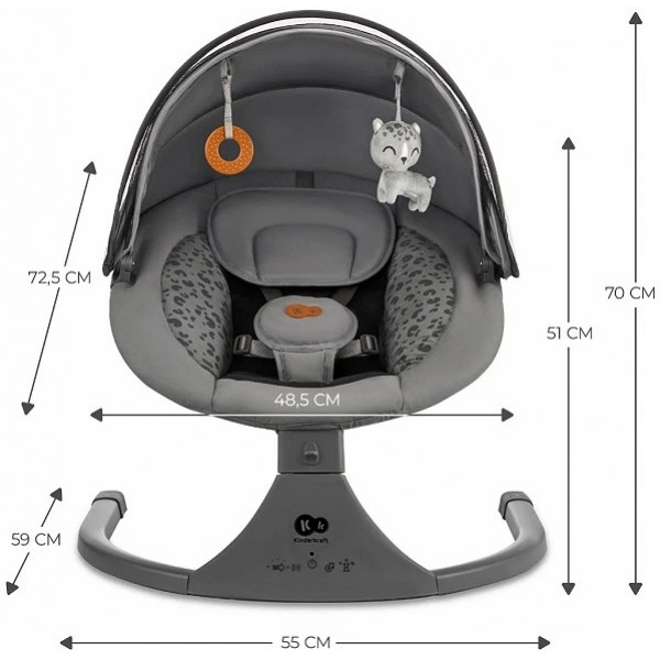 Фото - Крісло-качалка Kinderkraft Lumi 2 Dark Grey (KBLUMI02DGR0000)