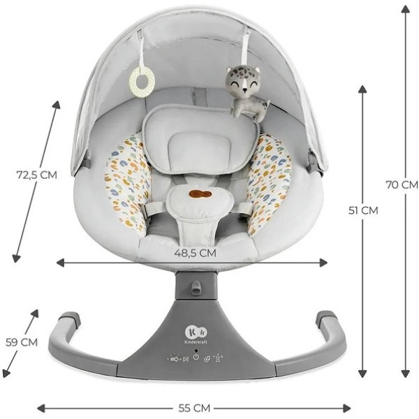 Фото - Кресло-качалка Kinderkraft Lumi 2 Light Grey (KBLUMI02LGR0000)