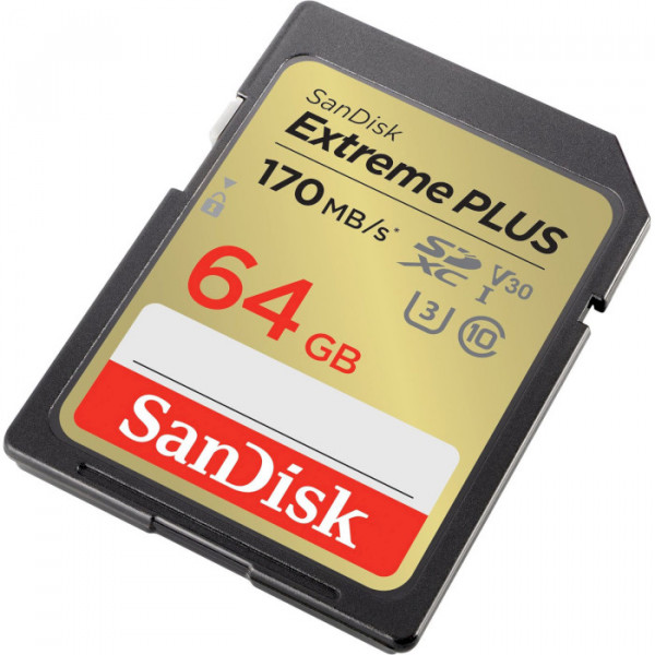 Фото - Карта пам'яті SanDisk Extreme Plus 64GB SDXC Memory Card + 2 years RescuePRO (SDSDXW2-064G-GNCIN)