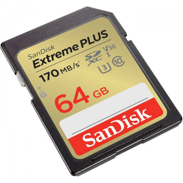 Фото - Карта пам'яті SanDisk Extreme Plus 64GB SDXC Memory Card + 2 years RescuePRO (SDSDXW2-064G-GNCIN)