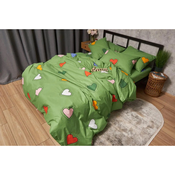 Фото - Комплект постільної білизни Moon&Star Бязь Gold Люкс Rainbow Hearts 160х220х2 нав. 4х50х70 (MS-820005388)