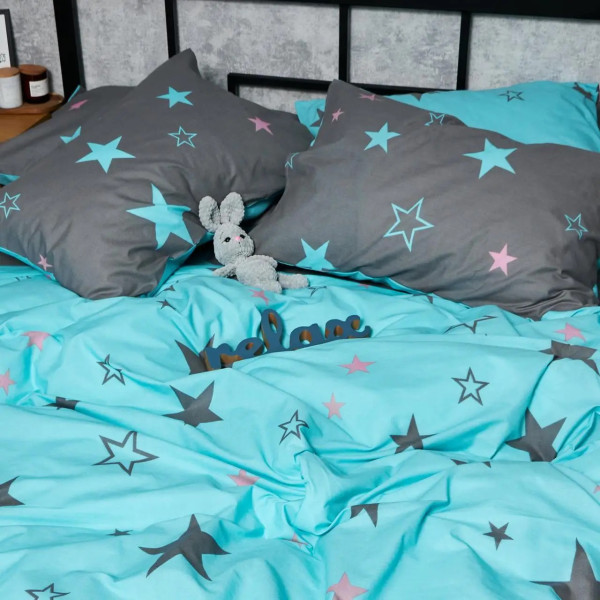 Фото - Комплект постільної білизни Moon&Star Бязь Gold Люкс Starry Skies 160х220 нав. 2х40х60 (MS-820007020)