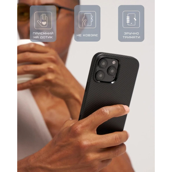 Фото - Чохол для смартфону Pitaka Military-Grade Protective Classic Twill 600D Black/Grey for iPhone 16 Pro (KI1601PPA)