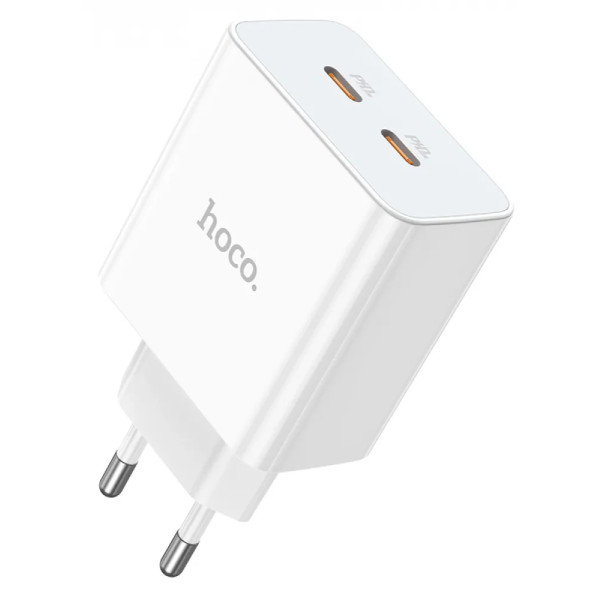 Фото - Мережевий зарядний пристрій HOCO C108A Leader PD35W dual port(2C) charger White (6931474784438)