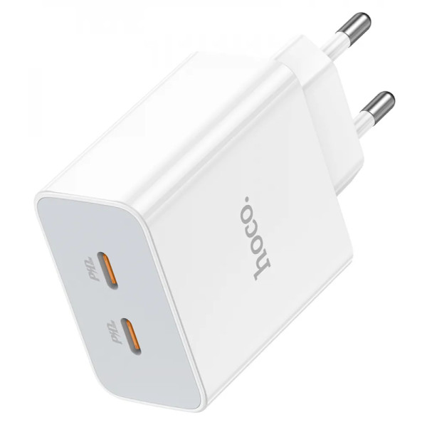 Фото - Мережевий зарядний пристрій HOCO C108A Leader PD35W dual port(2C) charger White (6931474784438)