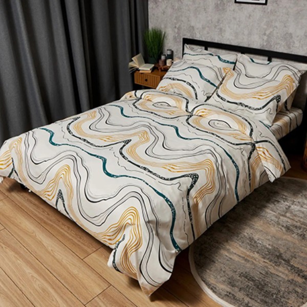 Фото - Комплект постельного белья Moon&Star Бязь Gold Люкс Natural Waves 143х210 см нав. 2х70х70 (MS-820009537)