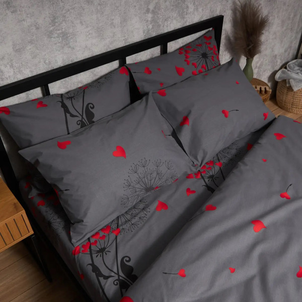 Фото - Комплект постільної білизни Moon&Star Бязь Gold Люкс Dandelion Lov King Size 220x240 нав. 4х50х70 (MS-820009103)