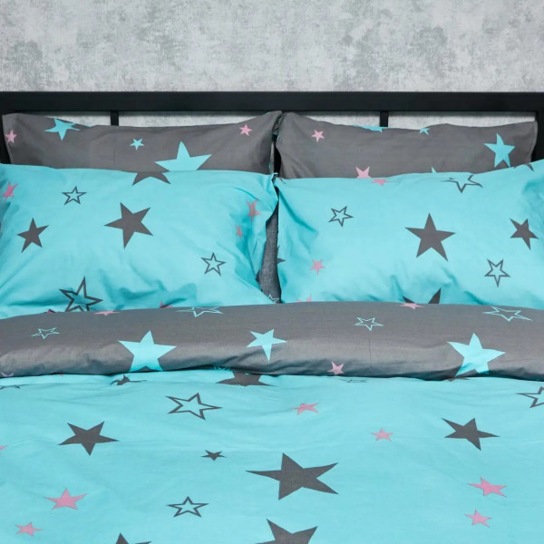Фото - Комплект постільної білизни Moon&Star Бязь Gold Люкс Starry Skies 175х210 нав. 4х70х70 (MS-820007009)